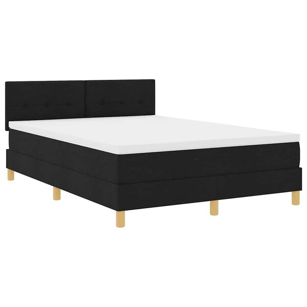 vidaXL Lit &agrave; ressorts avec matelas Noir 160 x 200 cm tissu