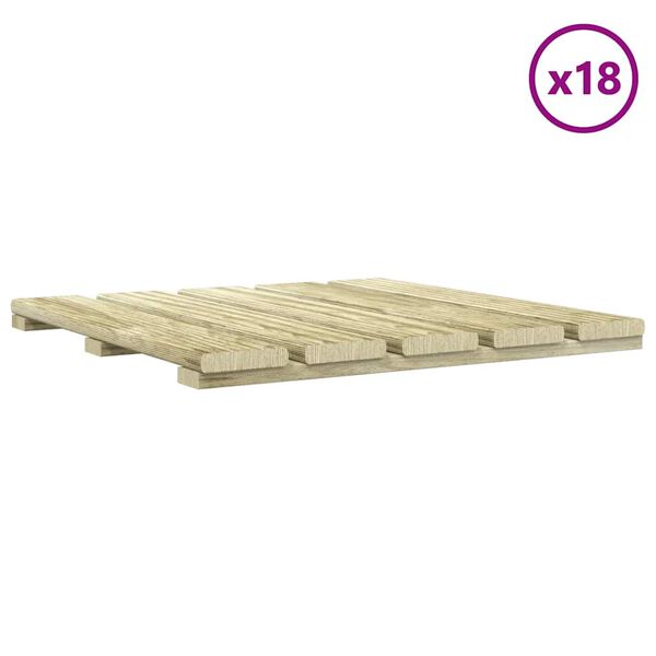 vidaXL Dalles de terrasse 18 pcs 50x50 cm Bois Vert
