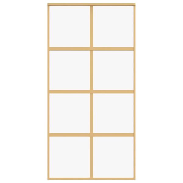 vidaXL Porte coulissante dor&eacute; 102,5x205cm verre ESG clair et aluminium