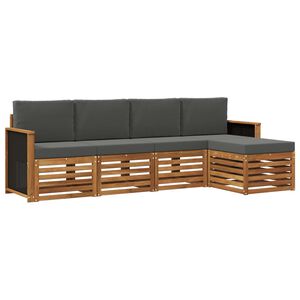 vidaXL Ensemble de canap&eacute;s d'ext&eacute;rieur 5 pcs Naturel et Anthracite