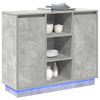 vidaXL Buffet LED Gris b&eacute;ton 90 x 32 x 75 cm Bois d'ing&eacute;nierie
