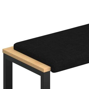 vidaXL Coussin de banc Tissu Noir Profondeur 35 cm