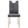 vidaXL Chaises &agrave; manger lot de 4 gris similicuir daim