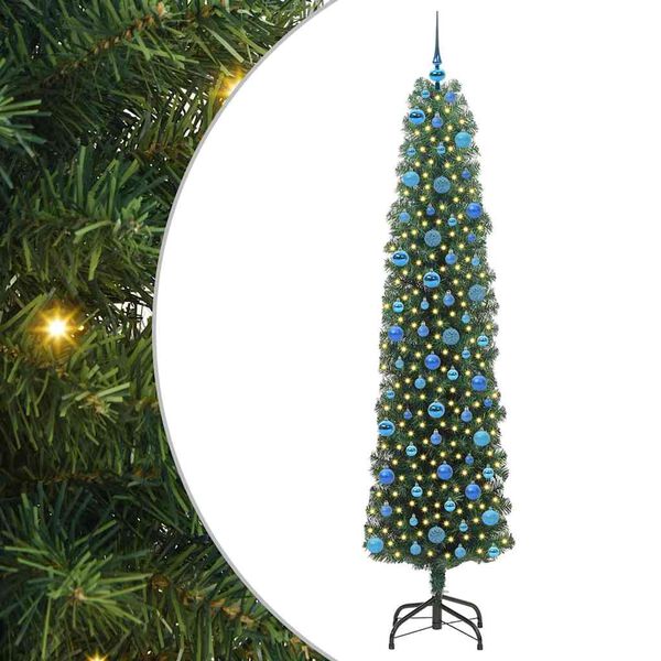 vidaXL Sapin de No&euml;l artificiel Vert 240 cm PVC et acier et plastique