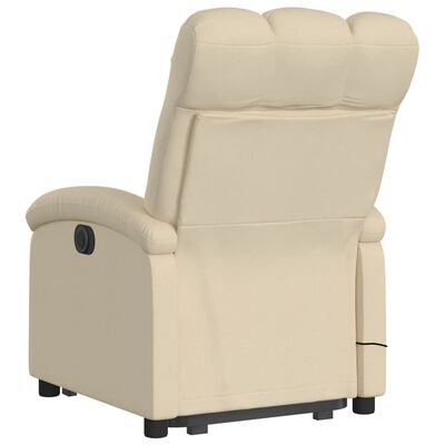 vidaXL Fauteuil inclinable de massage électrique Crème Tissu