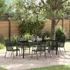 vidaXL Ensemble de salle &agrave; manger pour jardin 7 pcs Noir