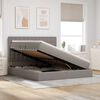 vidaXL Lit avec rangement et LED Taupe 160 x 200 cm Polyester