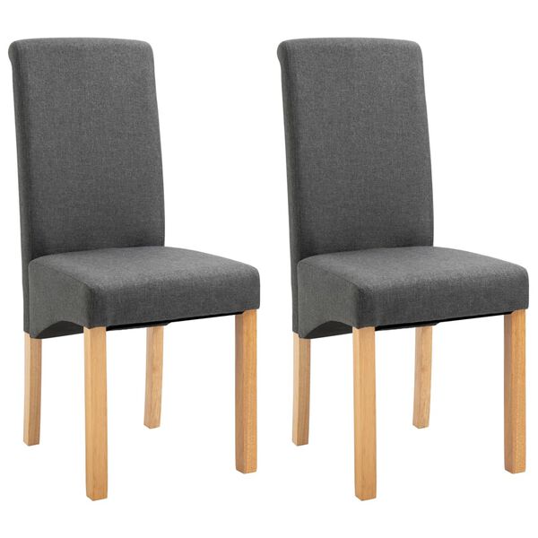 vidaXL Chaises à manger lot de 2 gris tissu