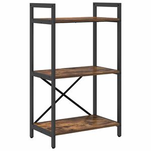 vidaXL &Eacute;tag&egrave;re 3 niveaux 56 x 34 x 96 cm Bois d'ing&eacute;nierie Ch&ecirc;ne fum&eacute;