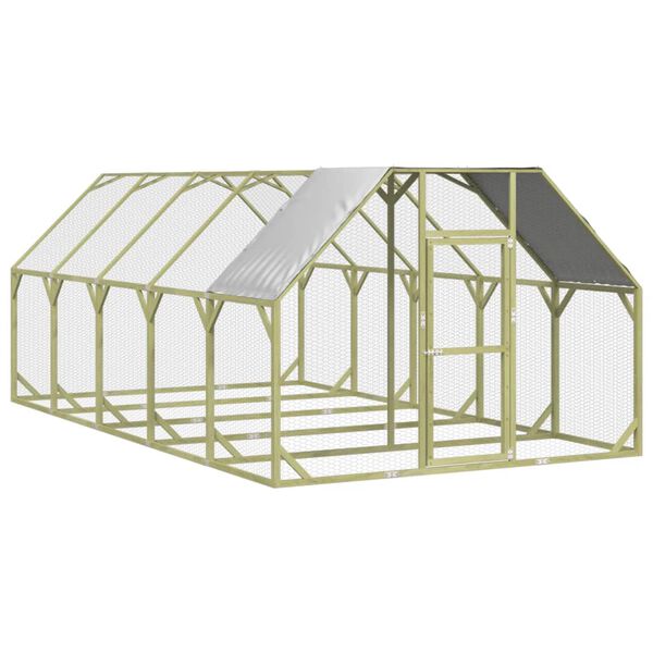 vidaXL Poulailler 268x500x190 cm Bois de pin massif impr&eacute;gn&eacute;