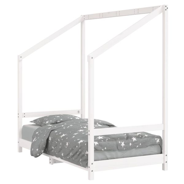 vidaXL Cadre de lit pour enfant blanc 80x160 cm bois de pin massif