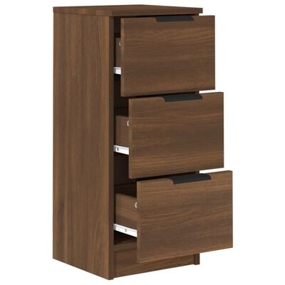 vidaXL Buffets 2 pcs chêne marron 30x30x70 cm Bois d'ingénierie