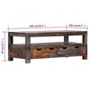 vidaXL Table basse Gris 100x50x40 cm Bois massif
