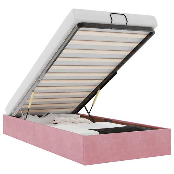 vidaXL Cadre de lit ottoman sans matelas rose 90x190 cm velours