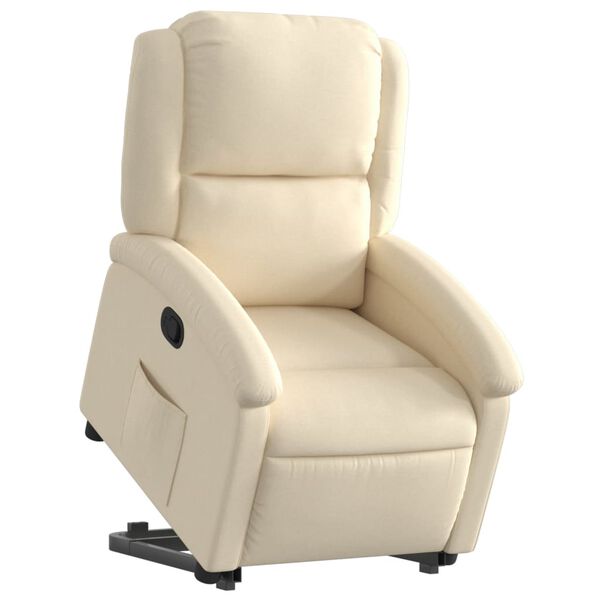 vidaXL Fauteuil inclinable Crème Tissu