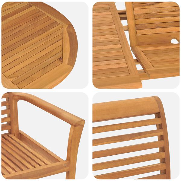 vidaXL Ensemble de salle &agrave; manger pour jardin 7 pcs Marron