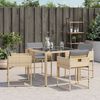 vidaXL Chaises de jardin avec coussins lot de 4 mélange beige