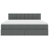 vidaXL Lit avec rangement et LED Gris fonc&eacute; 180 x 200 cm tissu