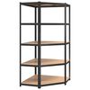 vidaXL &Eacute;tag&egrave;re d'angle 5 niveaux Gris Acier et bois d'ing&eacute;nierie