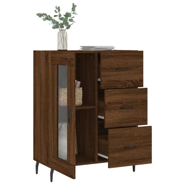 vidaXL Buffet ch&ecirc;ne marron 69,5x34x90 cm bois d'ing&eacute;nierie