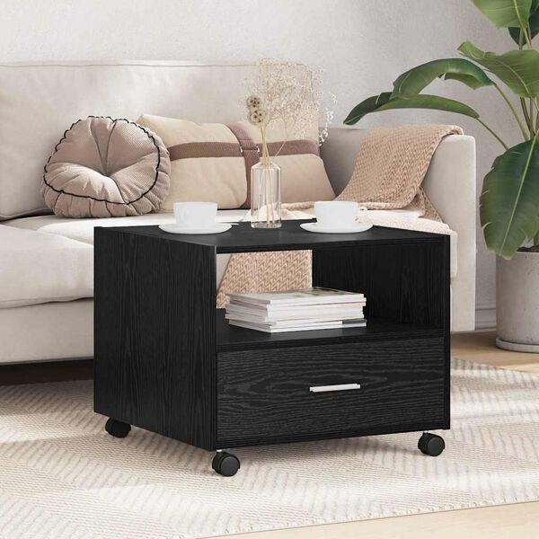 vidaXL Table basse Ch&ecirc;ne noir 55 x 55 x 45cm Bois d'ing&eacute;nierie