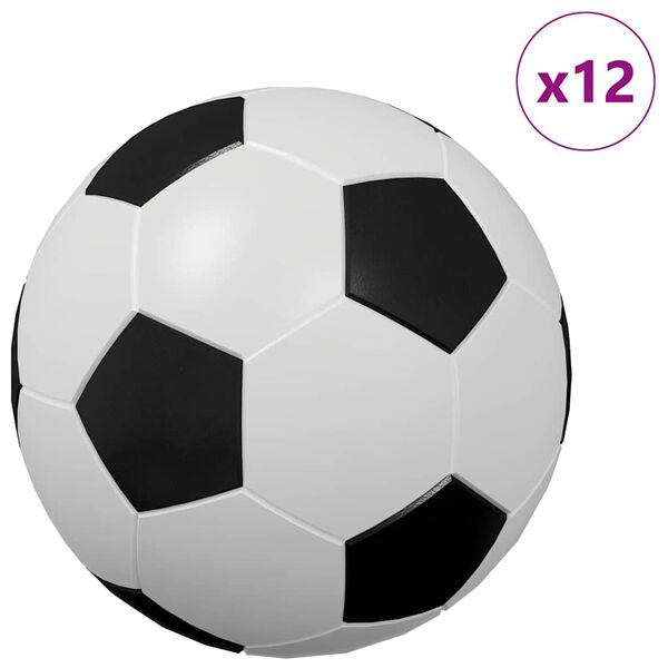 vidaXL Tables de Football 12 pcs Blanc et Noir 3.6 x 3.6 cm