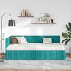 vidaXL Cadre de lit d'angle avec matelas 2 pcs Turquoise Velours