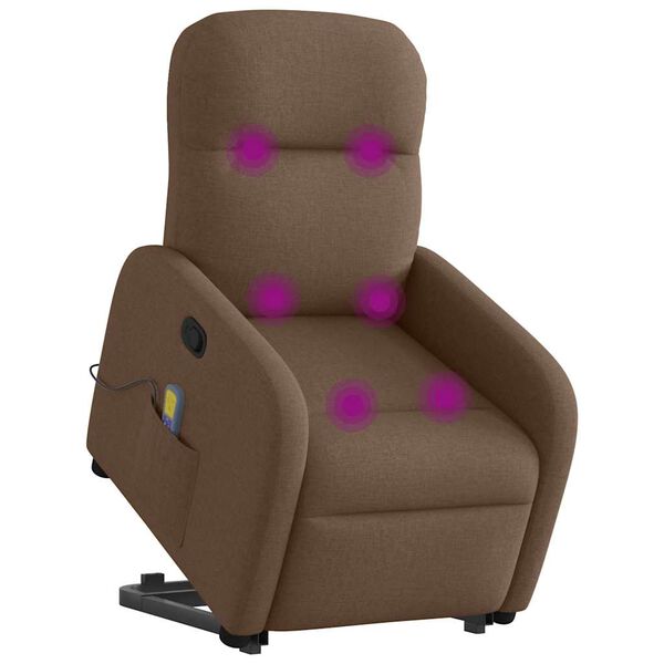 vidaXL Fauteuil de massage inclinable Marron Tissu