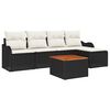 vidaXL Ensemble de canap&eacute; de jardin avec coussin 6 pcs Noir polyrotin