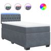 vidaXL Sommier &agrave; lattes de lit et matelas Gris fonc&eacute; 90x190 cm Velours