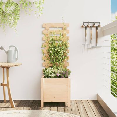 vidaXL Jardinière avec support 39x39,5x114 cm bois de pin massif