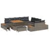vidaXL Ensemble de canap&eacute; de jardin avec coussin 13 pcs Gris