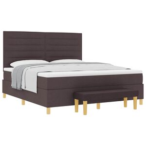 vidaXL Lit &agrave; ressorts avec matelas Marron fonc&eacute; 180 x 200 cm tissu