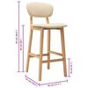 vidaXL Tabourets de bar lot de 2 crème tissu