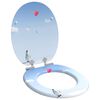 vidaXL Si&egrave;ge de toilette &agrave; fermeture douce Bleu 44 x 38 cm Panneau MDF