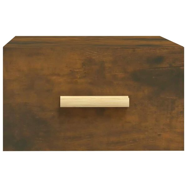 vidaXL Table de chevet murale ch&ecirc;ne fum&eacute; 35x35x20 cm