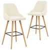 vidaXL Chaises de bar lot de 2 cr&egrave;me velours