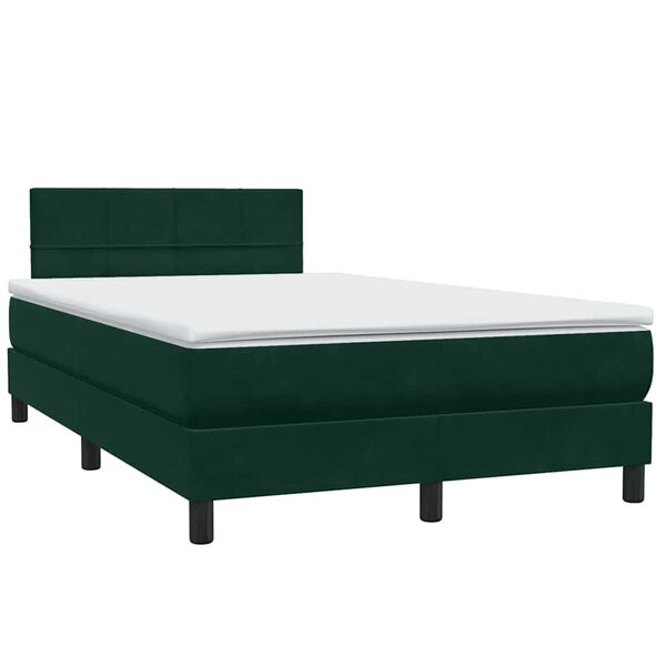 vidaXL Sommier &agrave; lattes de lit et matelas vert fonc&eacute; 120x220cm velours
