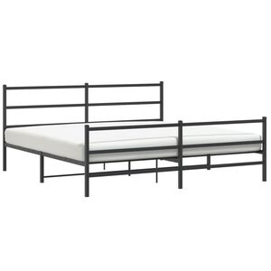 vidaXL Cadre de lit m&eacute;tal sans matelas avec pied de lit noir 183x213cm