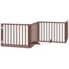 vidaXL Porte pour chien pliable &agrave; 4 panneaux, marron, 320 cm, bois de peuplier