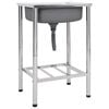 vidaXL &Eacute;vier de camping Seul lavabo Acier inoxydable