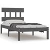 vidaXL Cadre de lit Gris Bois massif 90x190 cm Simple