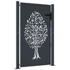 vidaXL Portail de jardin anthracite 100x150 cm acier conception d'arbre