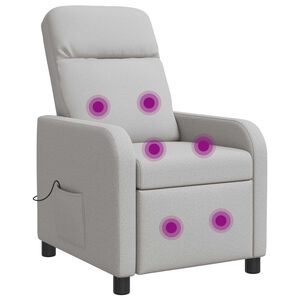vidaXL Fauteuil de massage inclinable Gris nuage Tissu