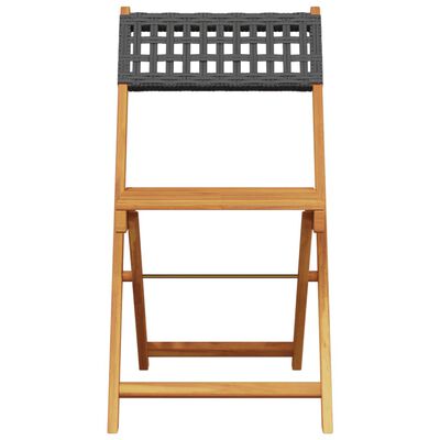 vidaXL Ensemble de bistro 3 pcs noir résine tressée et bois massif