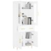 vidaXL Buffet haut Blanc 69,5x34x180 cm Bois d'ingénierie