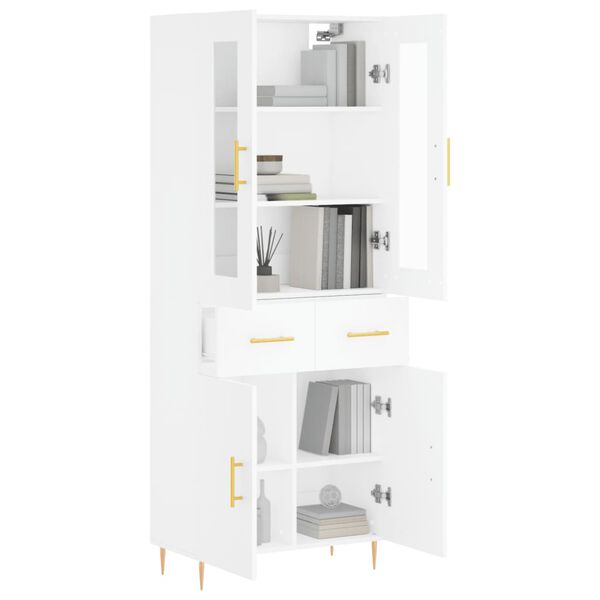 vidaXL Buffet haut Blanc 69,5x34x180 cm Bois d'ingénierie