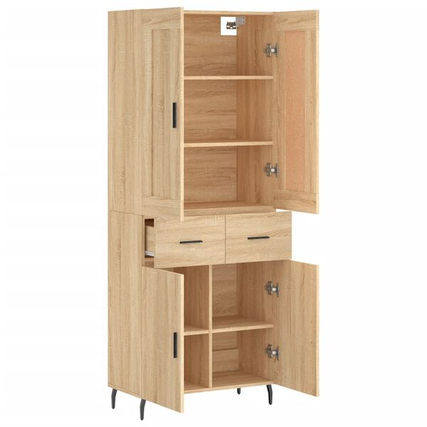 vidaXL Buffet haut Chêne sonoma 69,5x34x180 cm Bois d'ingénierie