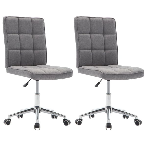 vidaXL Chaises &agrave; manger lot de 2 gris clair tissu