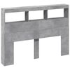 vidaXL Armoire tête de lit avec LED gris béton 140x17x102 cm
